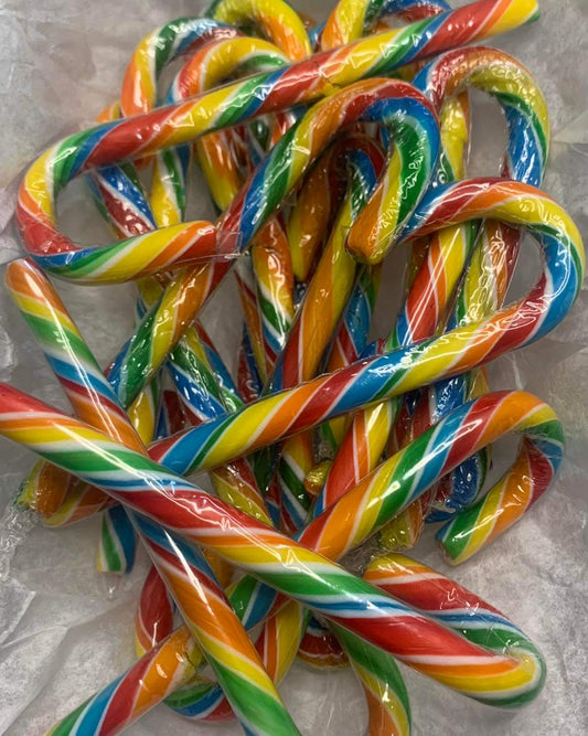 Rainbow Fruit Striped Candy Canes